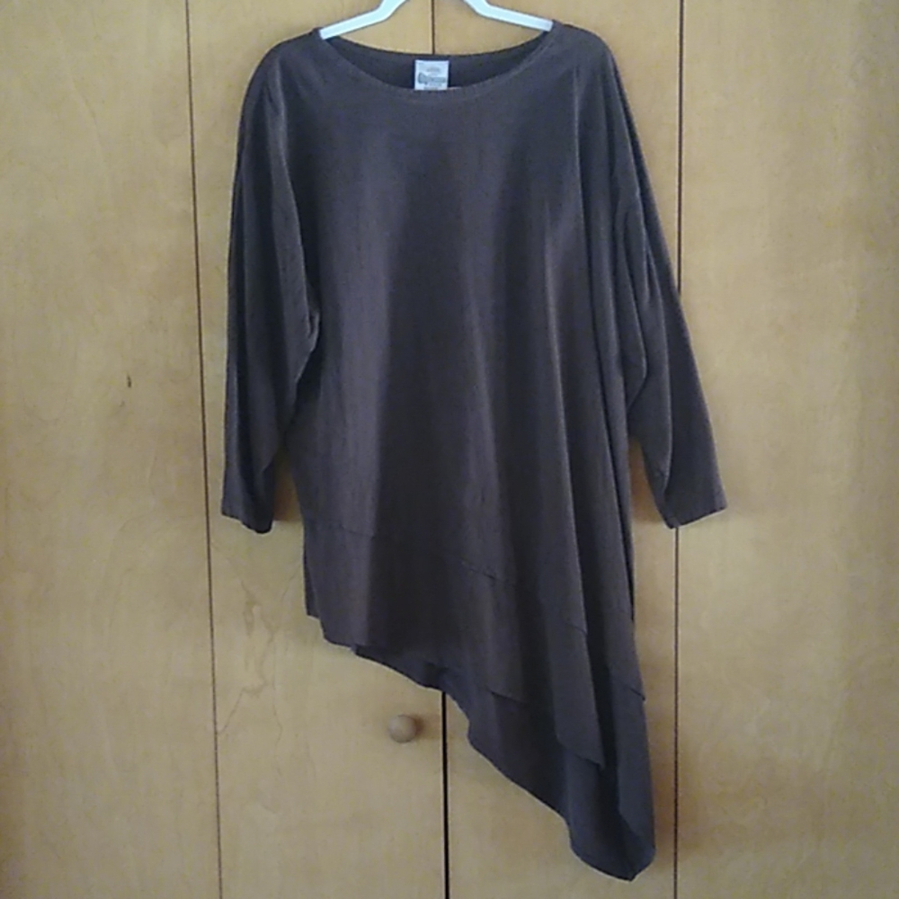 Women's Large Asymmetrical Long Sleeve  Tunic